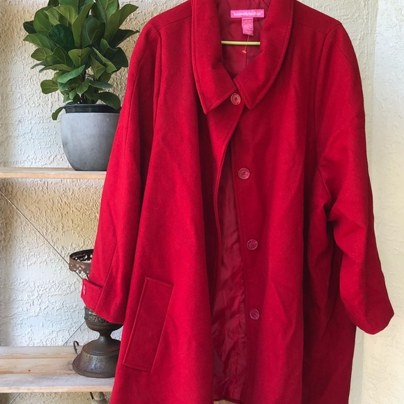 Jackets & Blazers - Vintage Wool Blend Coat In Red 34W
